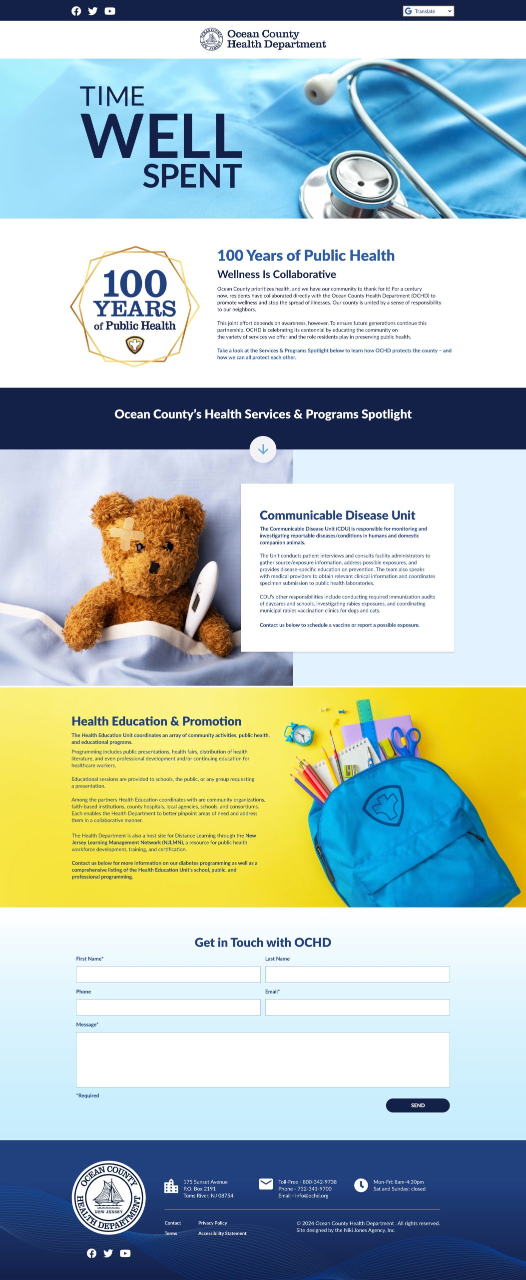 OCHD Health Landing Page